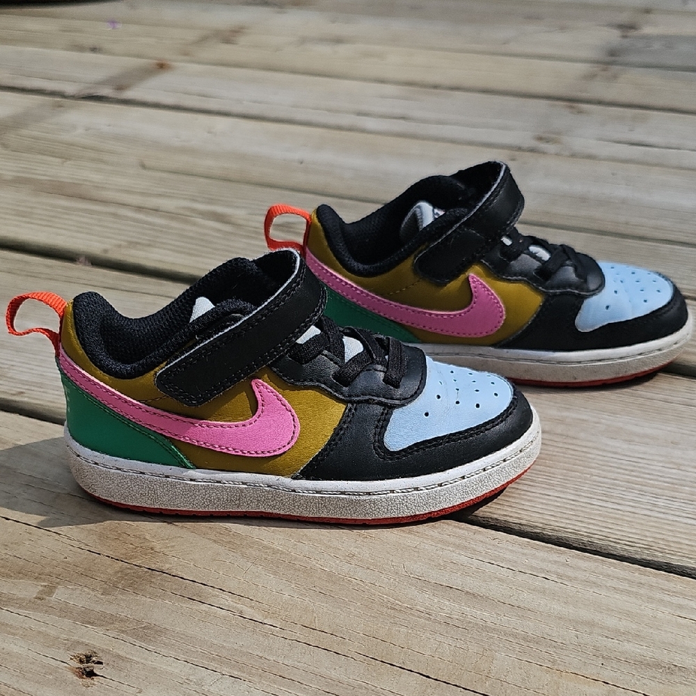 Nike Kids Sneakers in Pink, Green, and Black